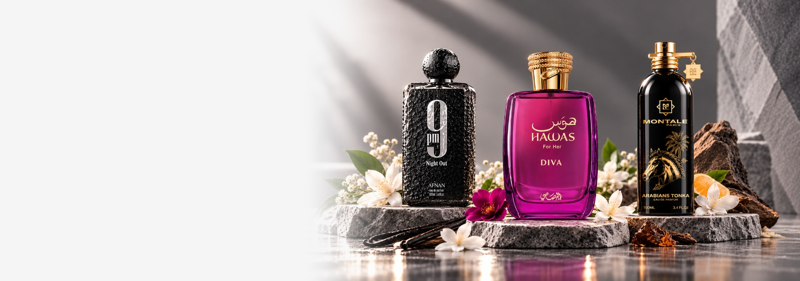 Perfumes de Lujo LEVJA - 9PM Night Out, Hawas For Her Diva y Arabians Tonka